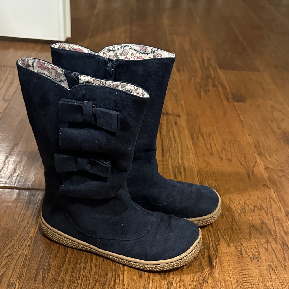 Livie & Luca Navy Girls Boots with Bows